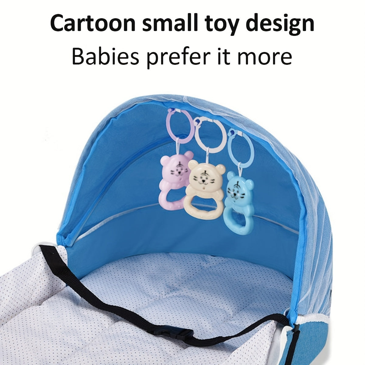 Baby Crib Divider Foldable Linen Bed with Multi-Functional Divider in Gray Red Blue