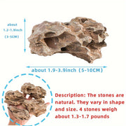 4 Small Natural Stone Dragon Bone Aquarium Landscape Stones for Fish Tank