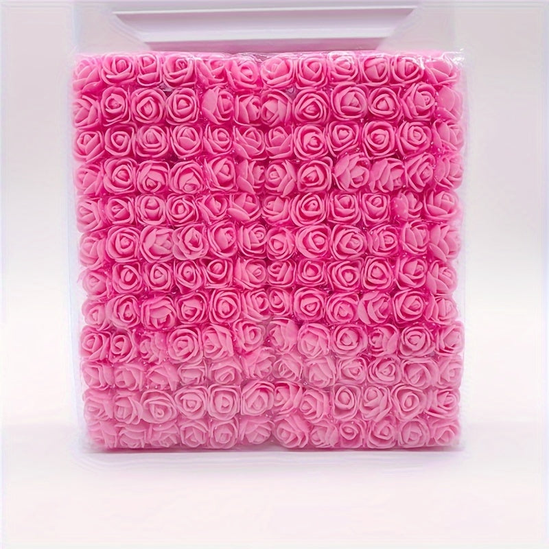 144 Mini Foam Rose sun'iy gullar, to'y bezatish uchun, DIY hunarmandchiligi uchun paket