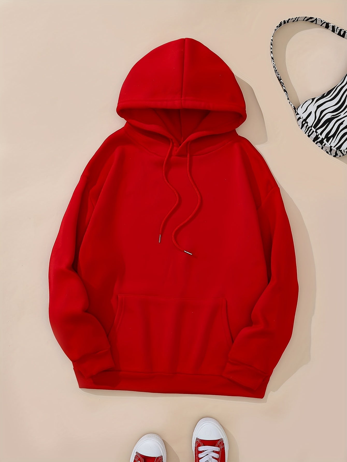 Women Plus Size Hoodie Cozy Green Camping Pullover With Drawstring