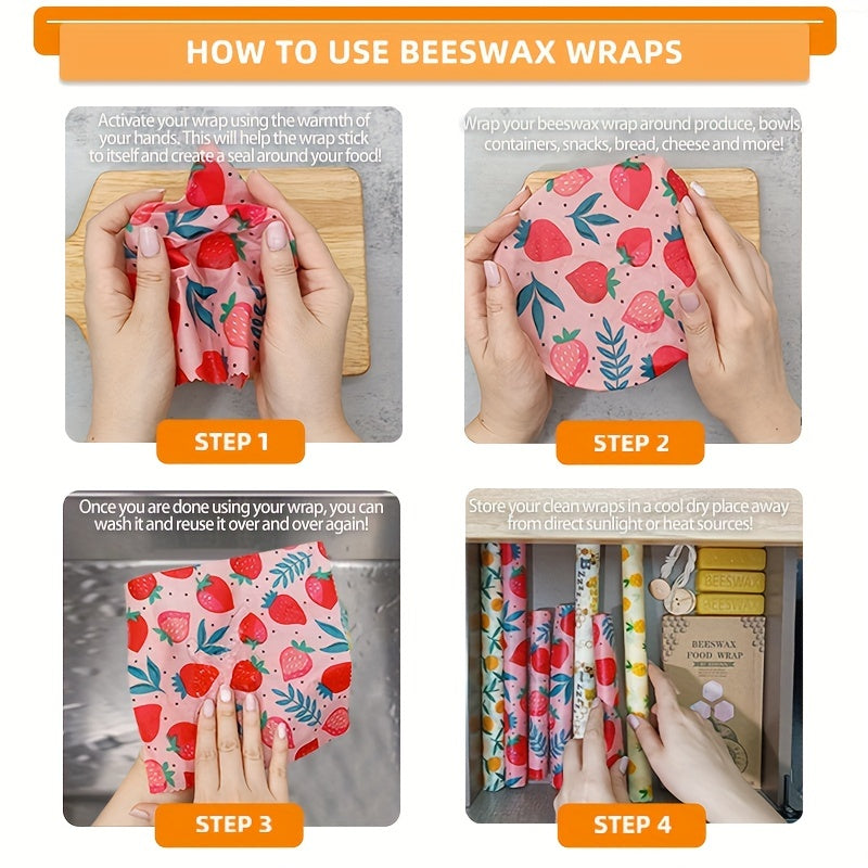 Eco-Friendly Beeswax Wraps for Food, Sustainable Zero Waste Gift
