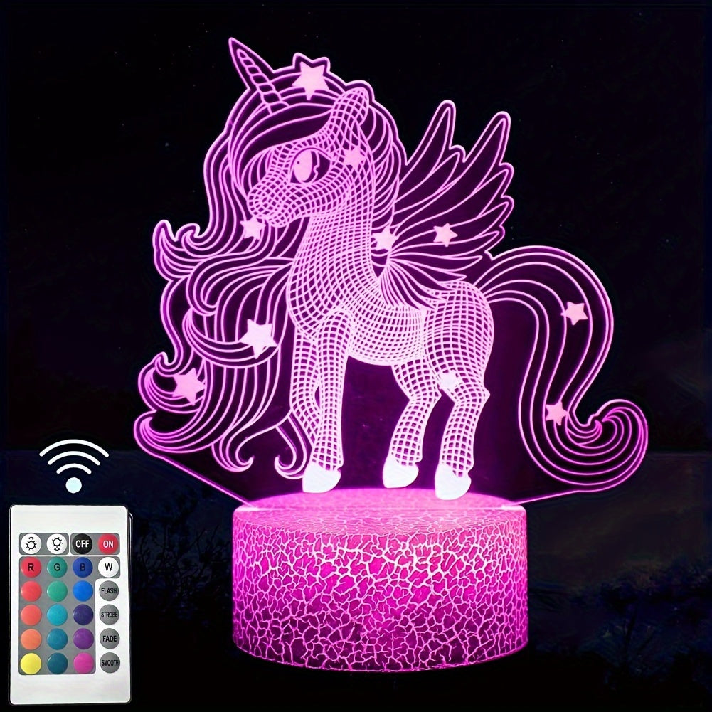 Unicorn Night Light with Celestial Shine 3D Illusion Touch Control USB Powered