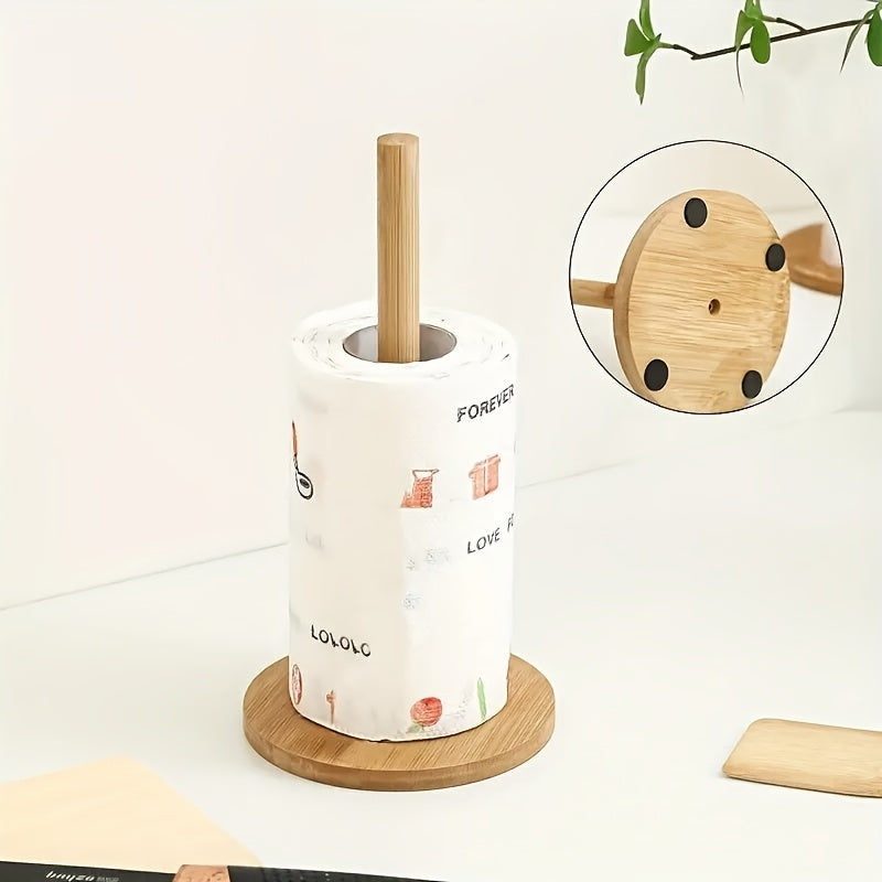 Dispensador vertical de toallas de papel de bambú para organizador de encimera de cocina