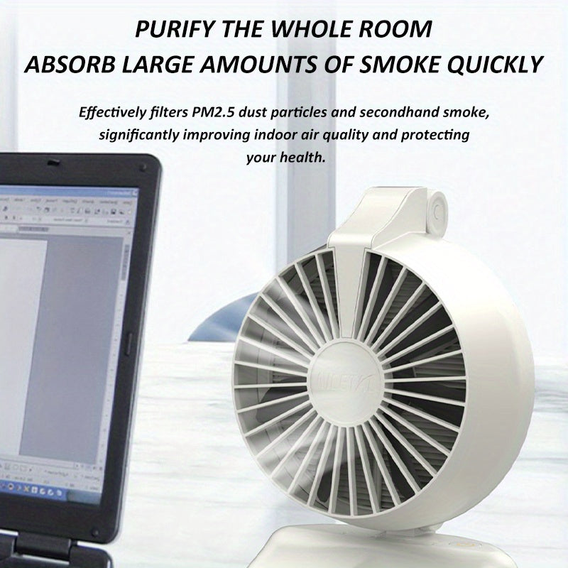 Campana extractora plegable con ventilador de escape de 3 velocidades para cocina interior, barbacoa, olla caliente, parrilla, recargable por USB, compacta, ligera, blanca