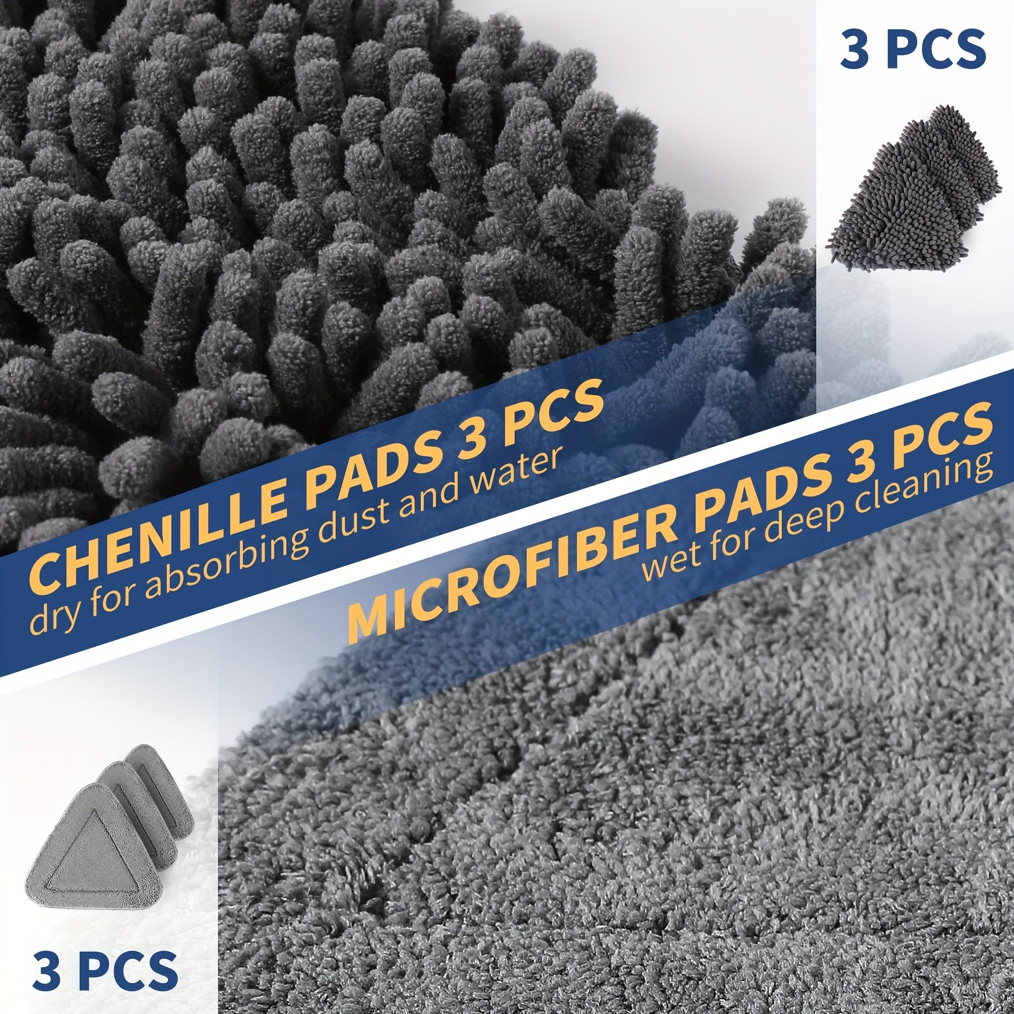 80-Inch Extendable Metal Mop with 6 Microfiber Pads for Wet and Dry Cleaning