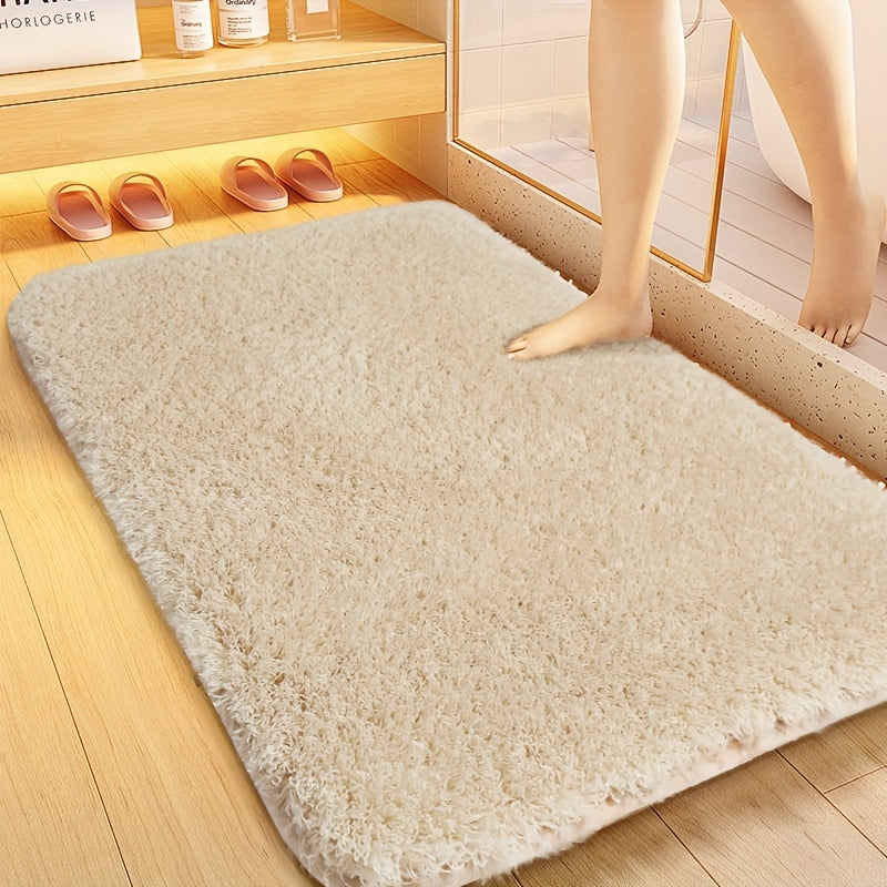 Alfombra antideslizante para puerta de baño, tapete suave impermeable para entrada de baño