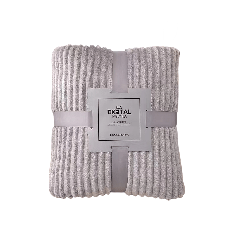 Faux Wool Throw Blanket Plush Warm Coral Fleece Plaid for Bed Couch