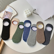 7 Pairs Men’s Mesh Silicone Non-Slip Boat Socks Spring Summer Color Matching