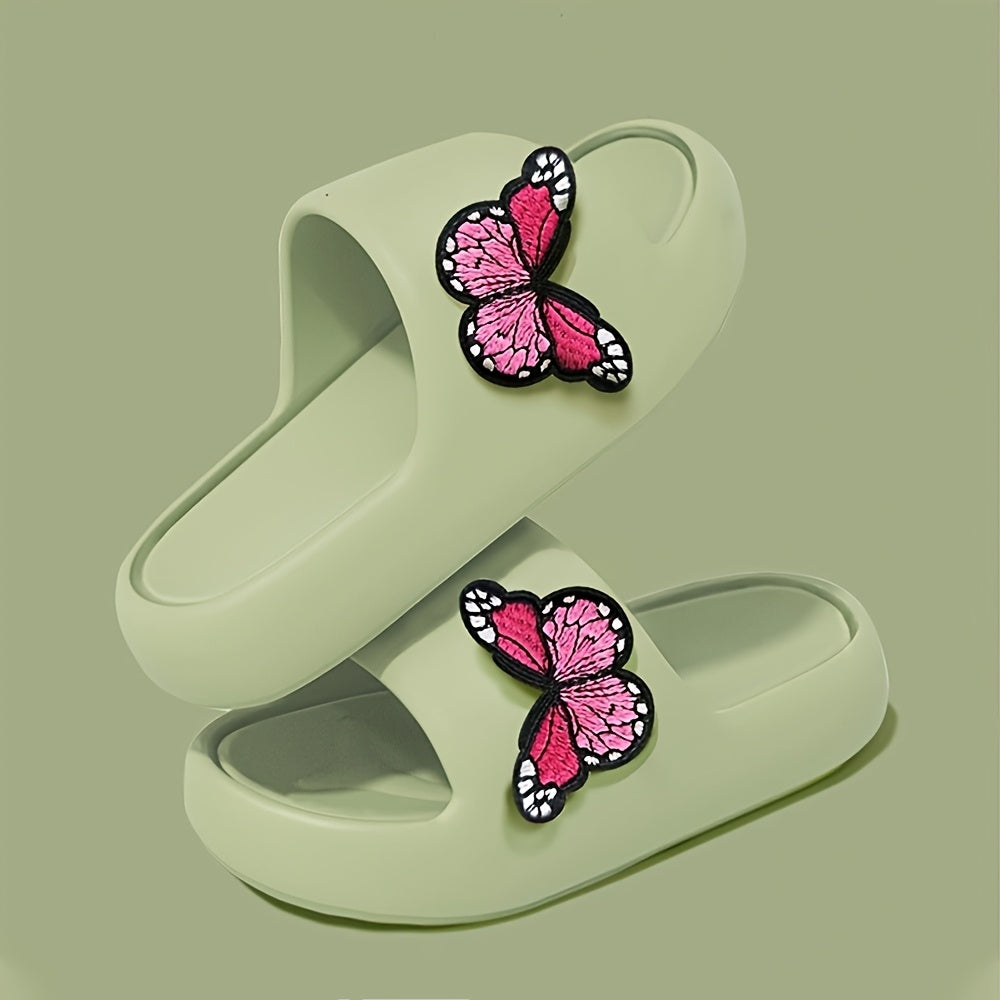 Women's Pink Butterfly Slippers Lightweight EVA Non-Slip Indoor Beach