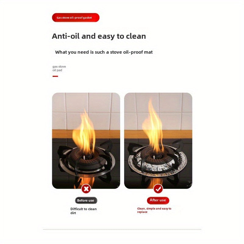 Oil-Proof Gas Stove Mat Protective Pad Round Square Kitchen Tin Paper