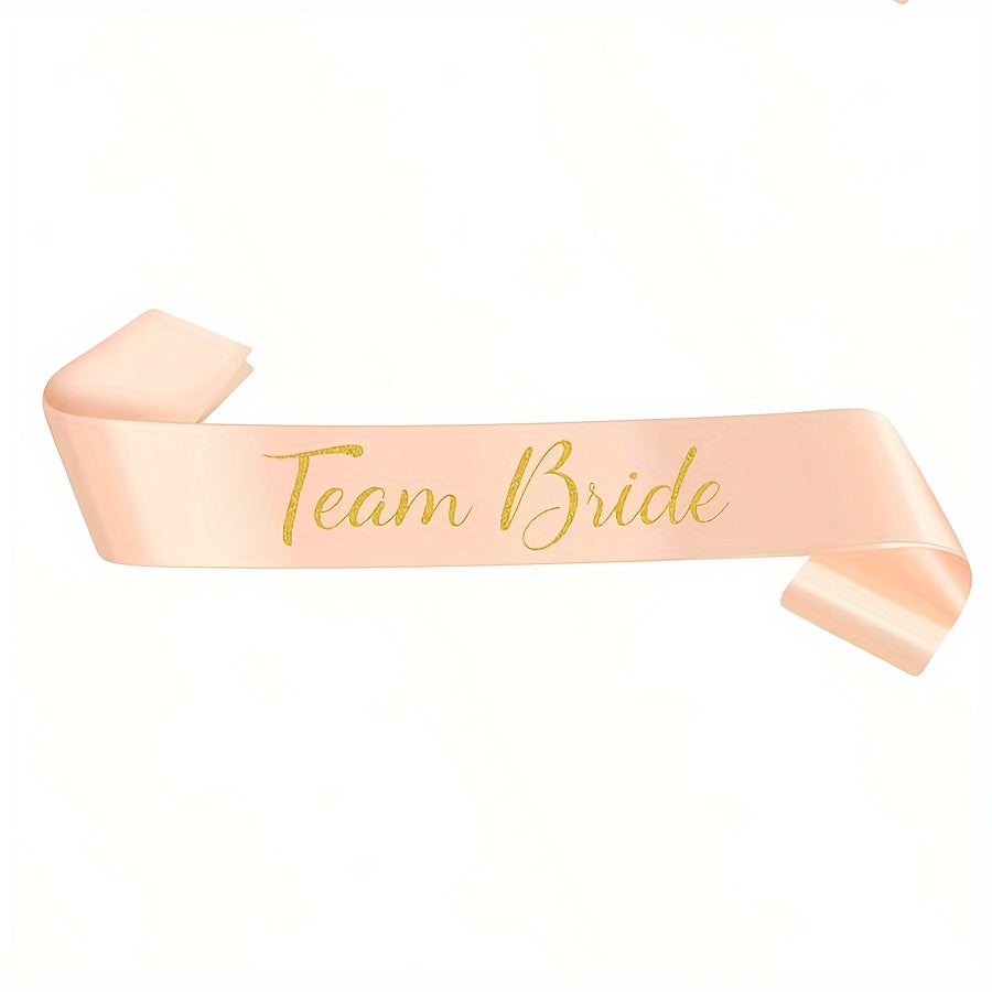 15-Piece Bachelorette Party Sash Set Rose Gold White Polyester for Bride Bridesmaids Mothers
