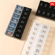Women's Plastic 14-Grid Weekly Medicine Box with Braille Storage