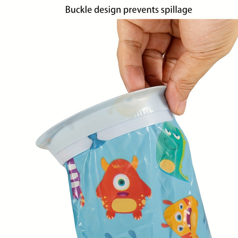 5-штуки одноразовых мешков для мусора PE, герметичные, с мультяшным дизайном, универсальный размер для путешествий на автомобиле, беременности