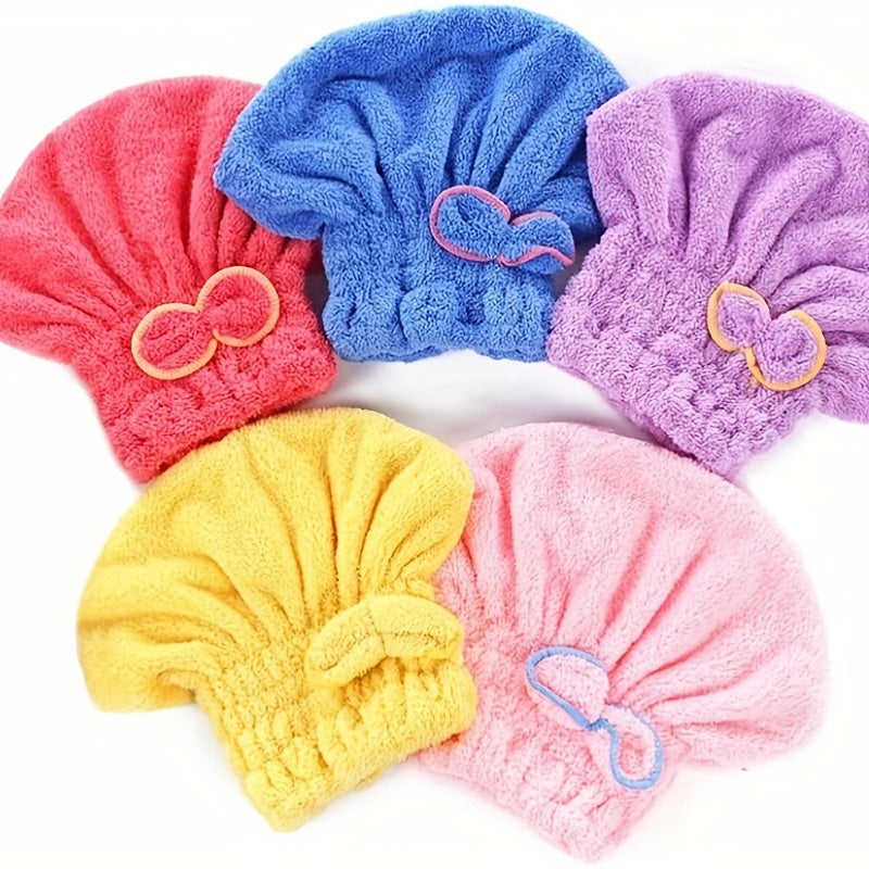Розовая микрофибровая шапочка для сушки волос для женщин и девочек, быстро впитывающий турбан, полотенце