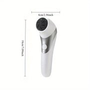 Portable USB Rechargeable Dual-Head Electric Foot File for Thick Faux Leather and Dry Skin Care in White and Black