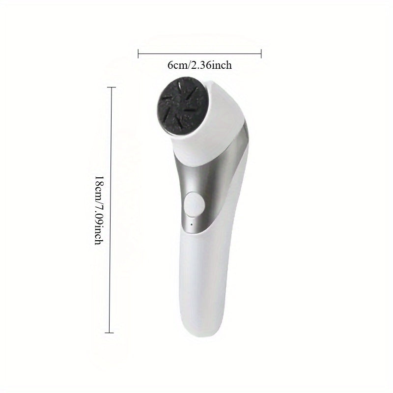 Portable USB Rechargeable Dual-Head Electric Foot File for Thick Faux Leather and Dry Skin Care in White and Black