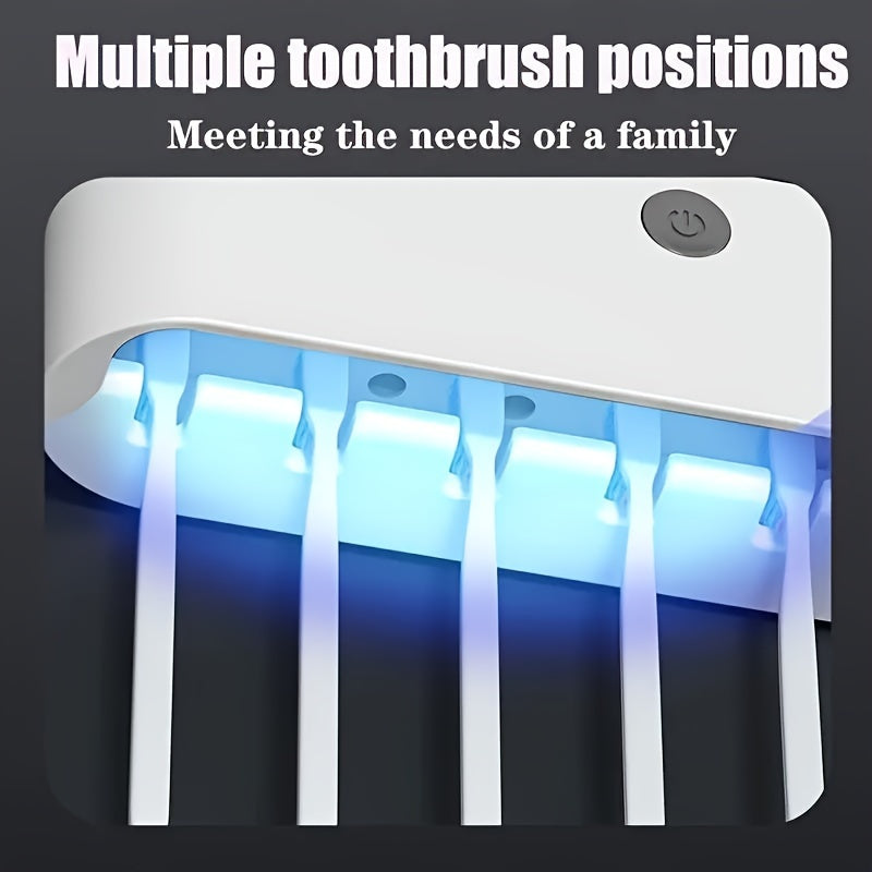 Electric Toothbrush with Toothpaste Dispenser Wall Mount Organizer USB Rechargeable