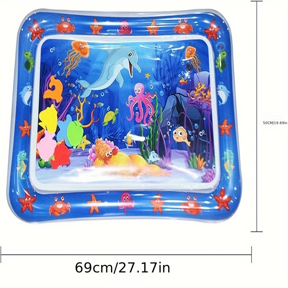 Colorful Underwater Water Play Mat for Kids PVC Sea Creatures Developmental Toy Gift for Boys and Girls