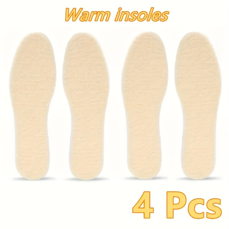 4Pcs Fleece Insoles for Men Women Thermal Warm Winter Sports Outdoor