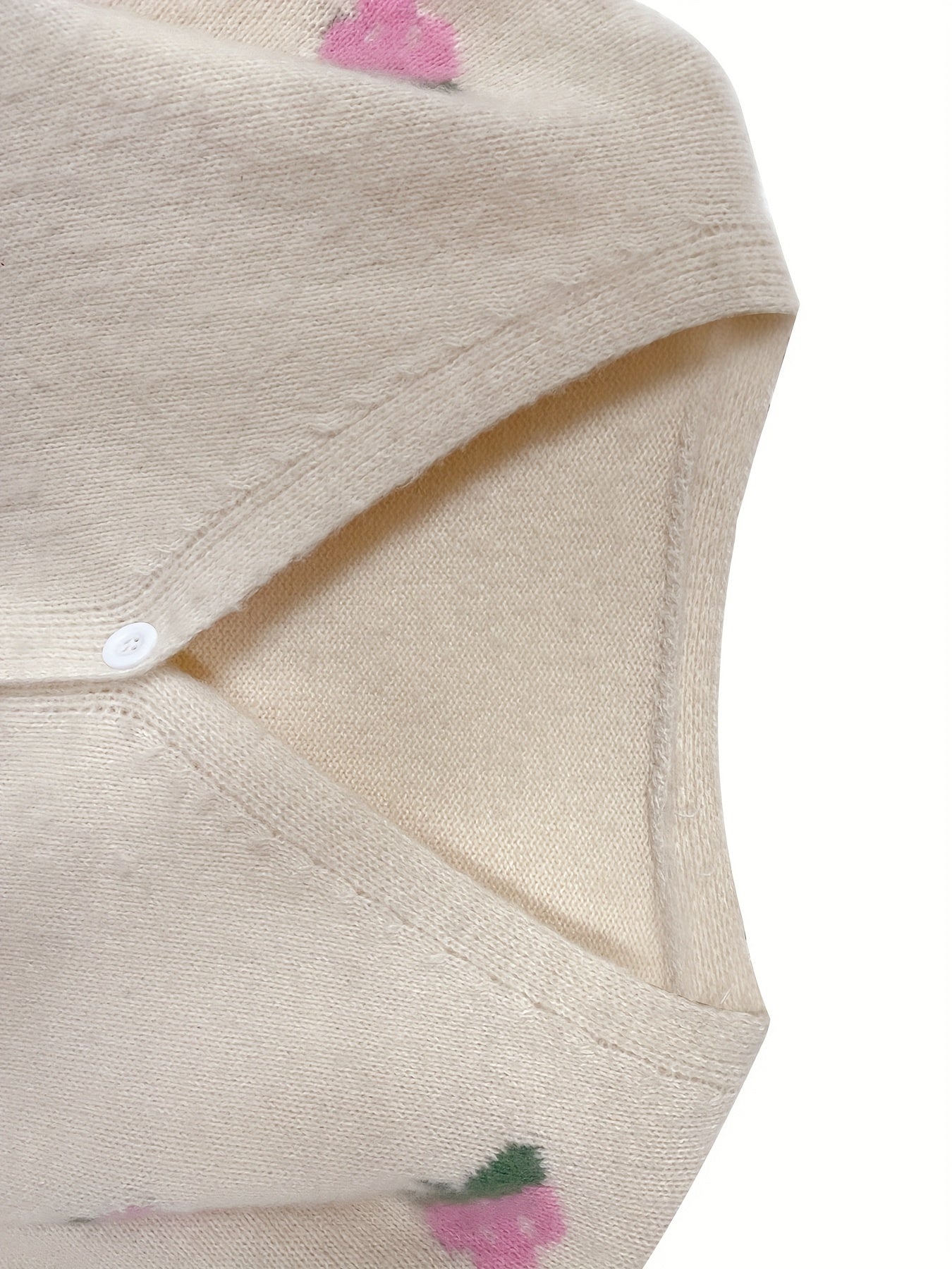 Plus Size Women's Open Front Cardigan Sweater with Fruit Pattern All-Season Layering