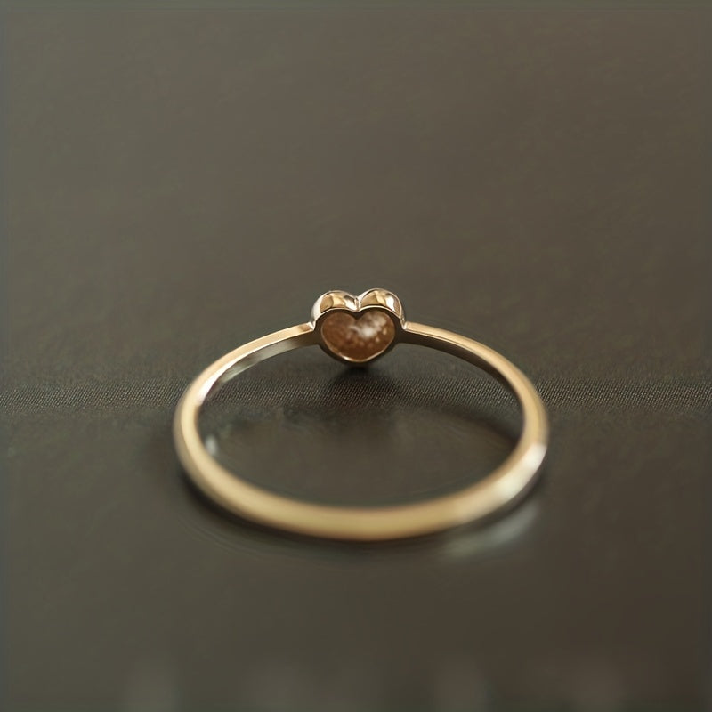 Ayollar uchun zamonaviy 925 sterling kumush yurak uzuk - Nafis geometrik dizayn, har kuni kiyish uchun va 14-fevral sovg'asi uchun ideal