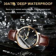Men's Business Quartz Wrist Watch with Luminous Dial Ultra-Thin Scratch-Resistant Window