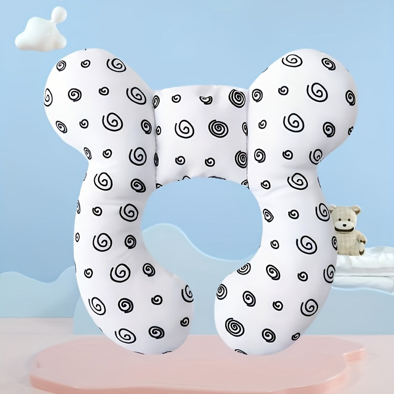 Children's U-Shaped Headrest Pillow for Strollers Soft Polyester Travel Safety Cushion