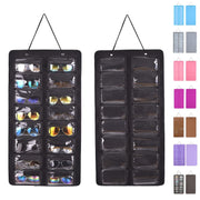 16-Slot Glasses Organizer Wall Pocket Dust-Proof Hanging Storage for Women Accessories