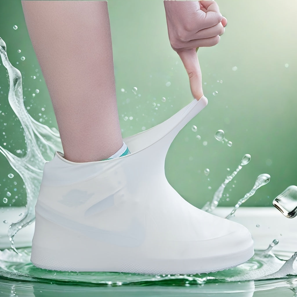 Unisex Latex Waterproof Rain Boots Reusable Non-Slip Shoe Cover