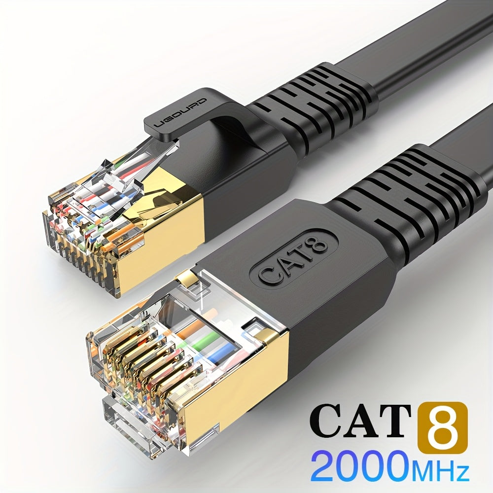 Cat8 Flat Ethernet Cable 2000MHz 40Gbps Male to Male for PS5 Laptop MacBook