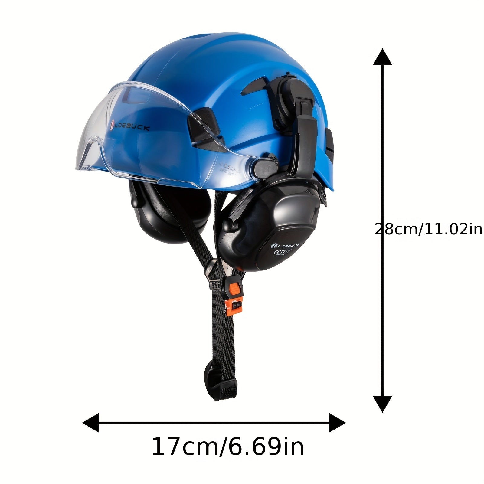 American Style Safety Helmet with Noise Reduction Earmuffs 30dB Protection