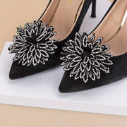 Women's Rhinestone Floral Bow Butterfly Shoe Clips Red 2-Pack Bridal Party