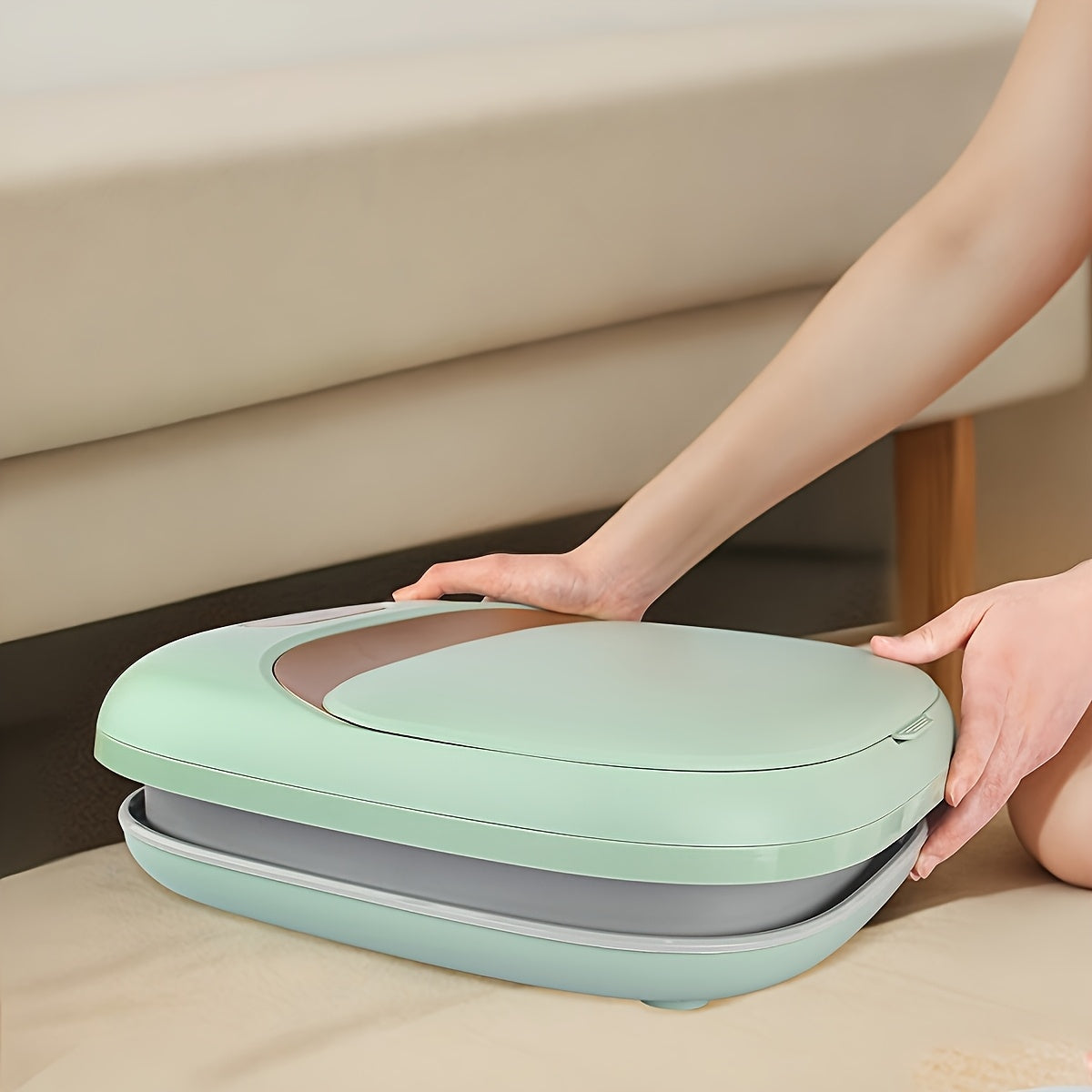 Portable Electric Foot Spa Bath with Heat Light Blue White Interior 220-240V