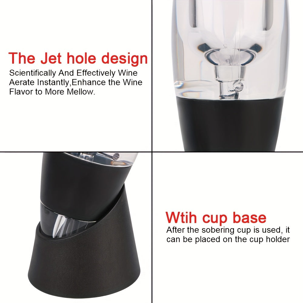 Диспенсер для аэрации вина с фильтром и основанием для легкого и быстрого наливания без электричества. Идеально подходит для вечеринок и использования на кухне.