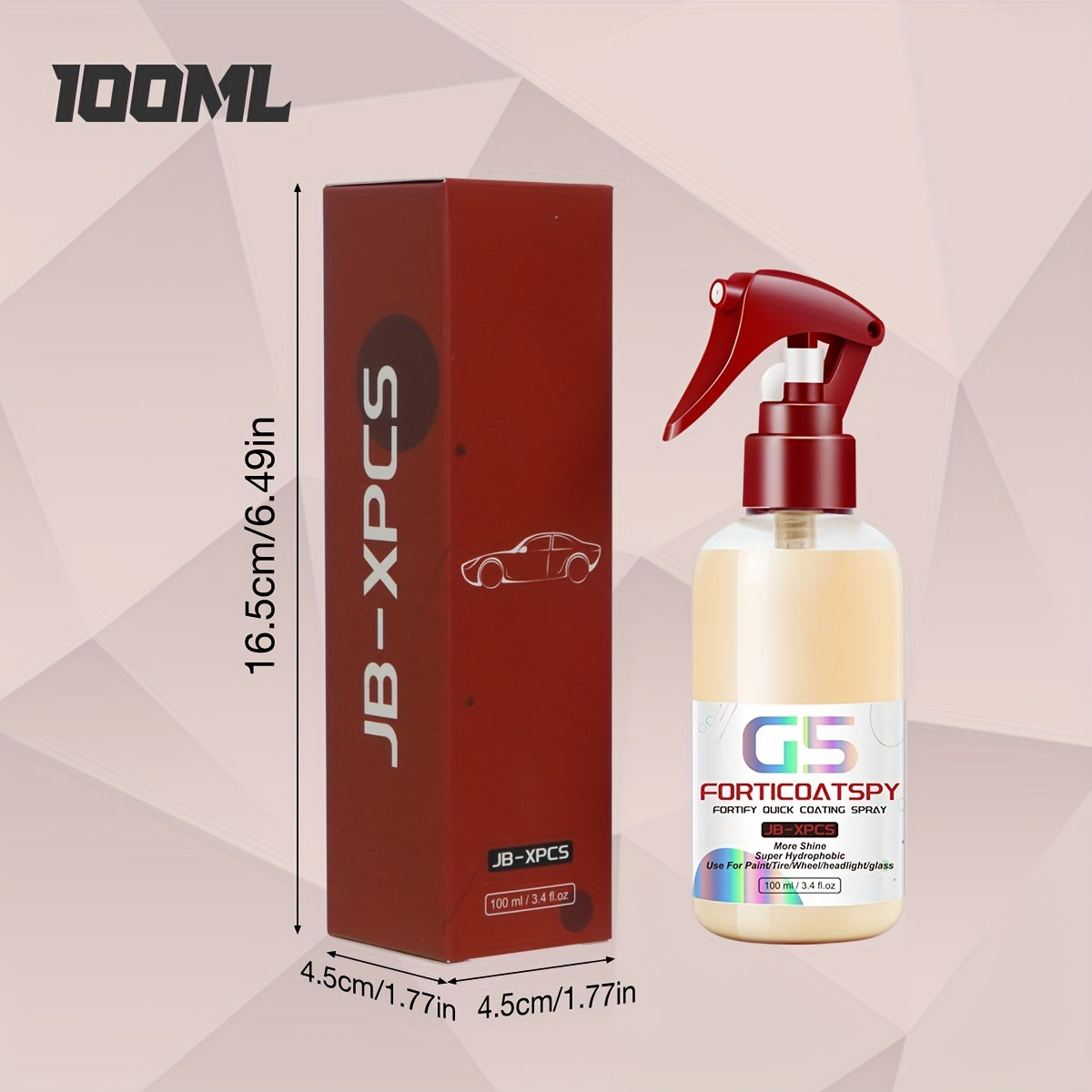 Spray de cera líquida de protección cerámica hidrofóbica para coche, pintura y ruedas