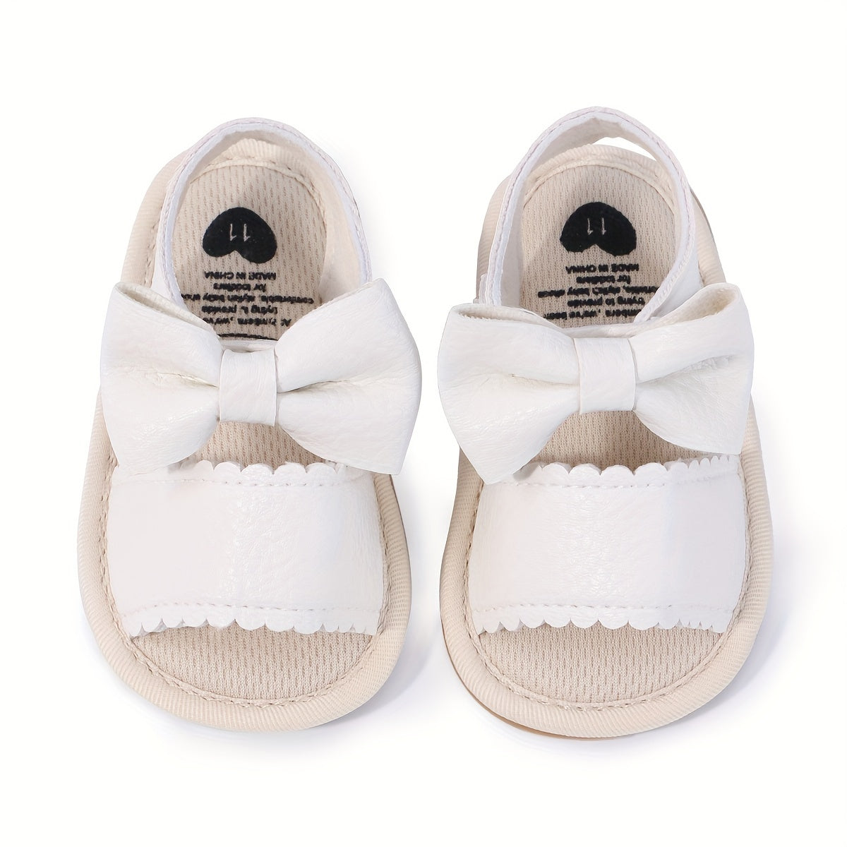 Baby Girl Summer Sandals Open Toe Bowknot Lightweight Breathable Anti-Slip Rubber Sole