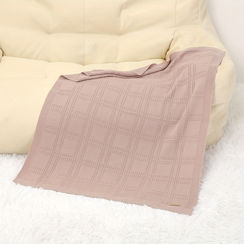 Kids Blanket for Boys and Girls, Soft Solid Color, Light Green, Cream, Pink