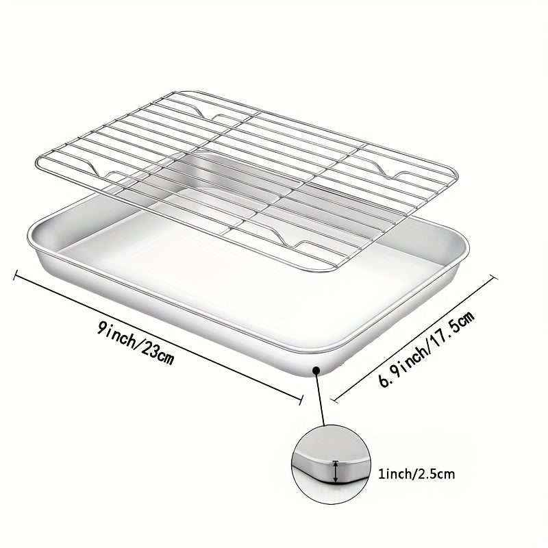Stainless Steel Baking Sheet and Cooling Rack Set for Cookies and Vegetables