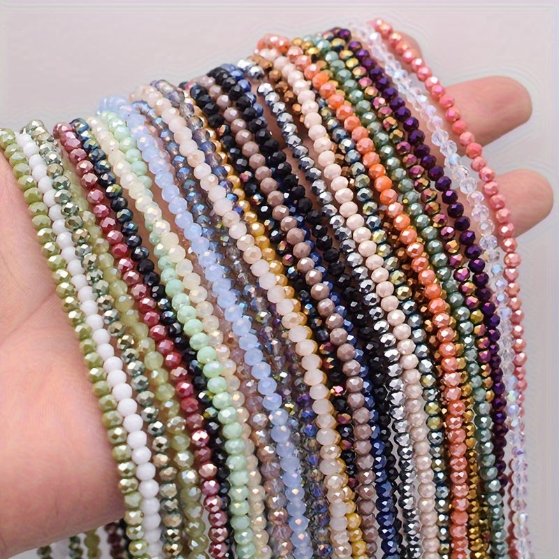 720 Pieces Faceted Glass Rondelle Beads 4mm for Jewelry Making and Crafts