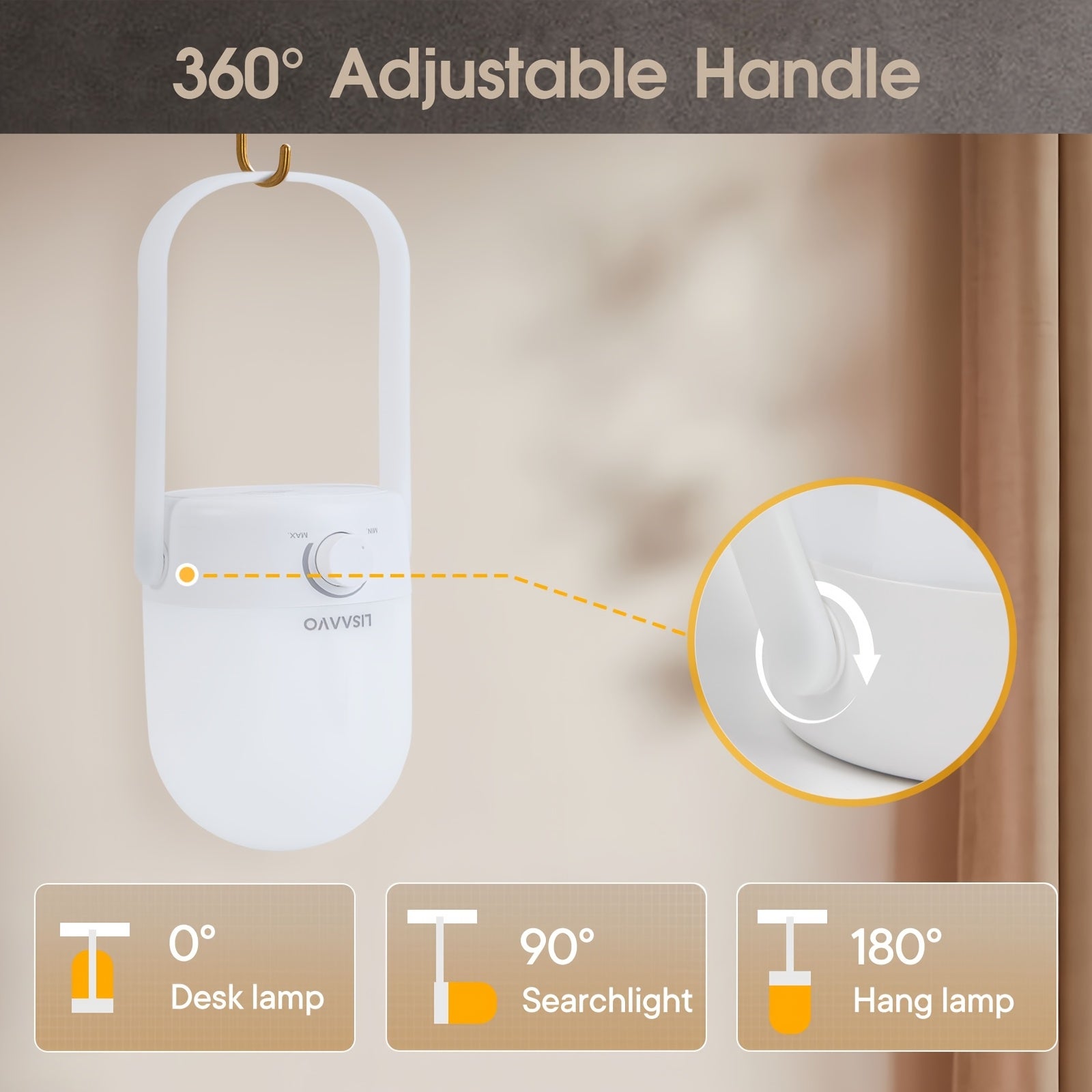 LED Yellow Mosquito Zapper Lamp with Adjustable Brightness Portable Night Light