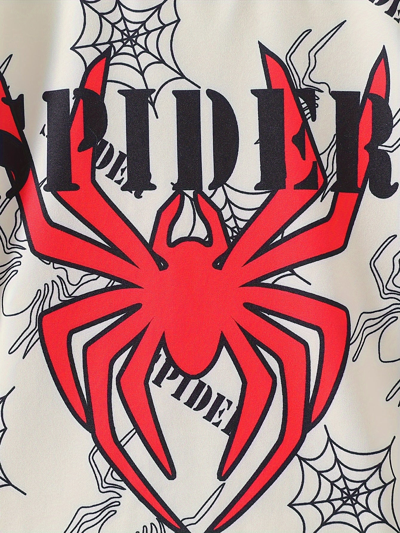 Boys Summer Spider Pattern T-Shirt and Shorts Set 95% Polyester 5% Spandex Kids Outfit