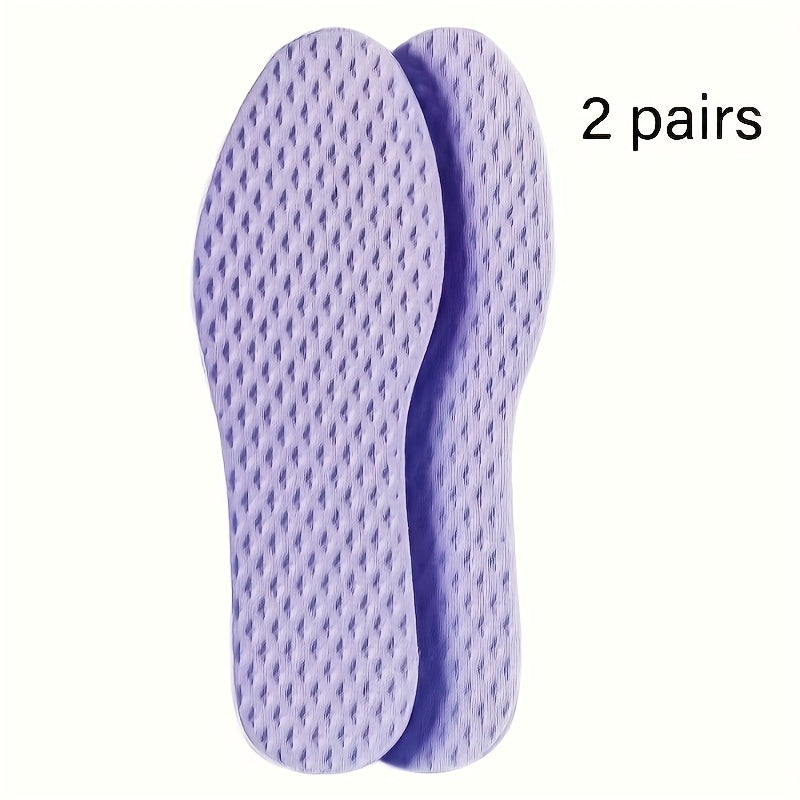Unisex Summer Breathable Cooling Shoe Insoles 2 Pairs Purple Blue