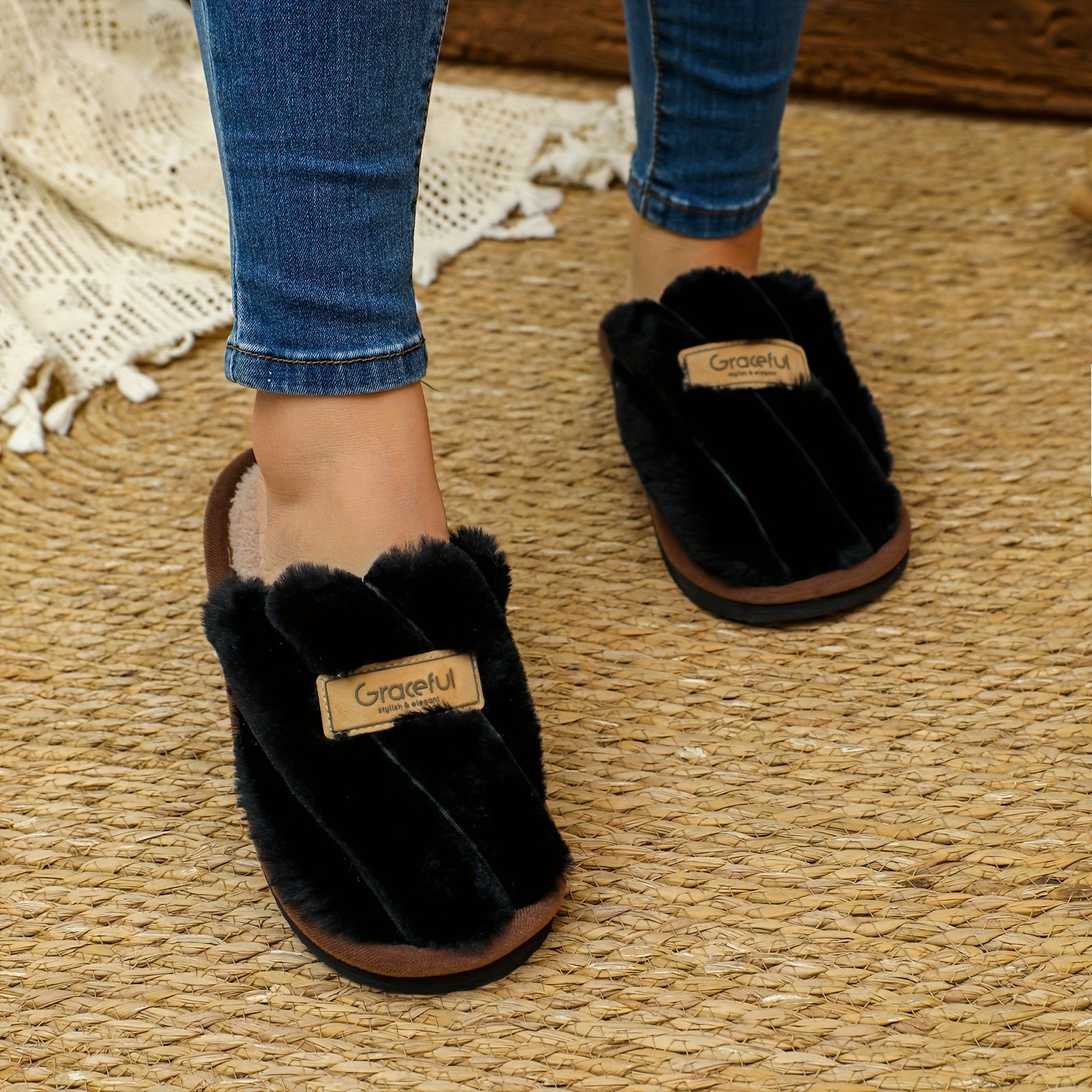 Ayollar uchun mo'ljallangan yumshoq slip-on uy chiroqlari - Tishlamaydigan EVA taglik bilan ichki va tashqi foydalanish uchun