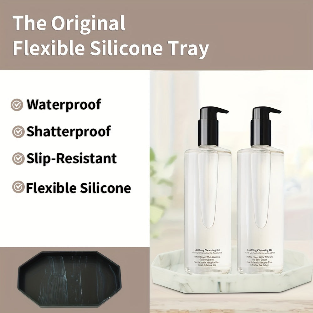 Bandeja organizadora de silicona para baño para almacenamiento de joyas y decoración