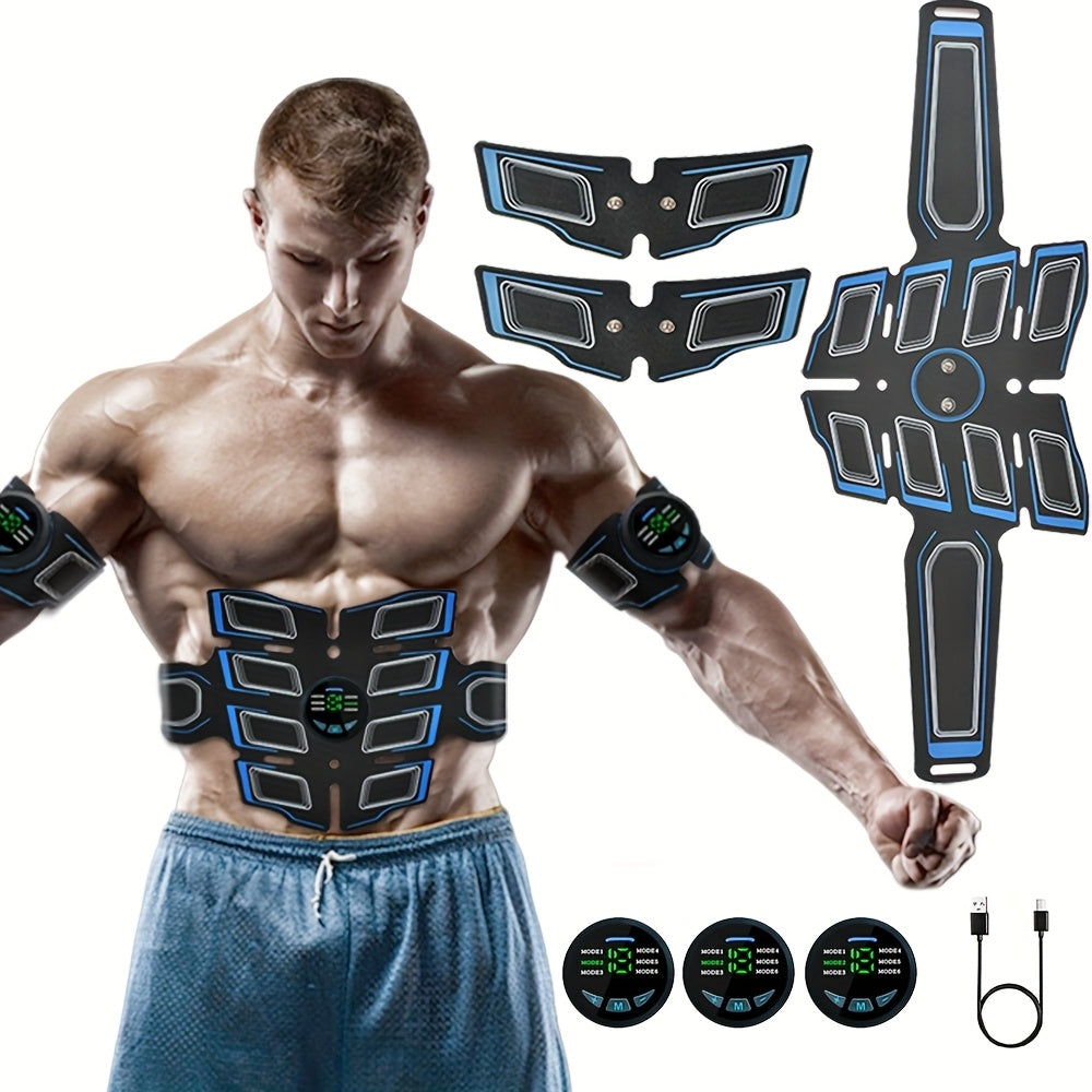 Rechargeable Waist Massager with 8 Detachable Pads Adjustable Intensity Portable Lumbar Support