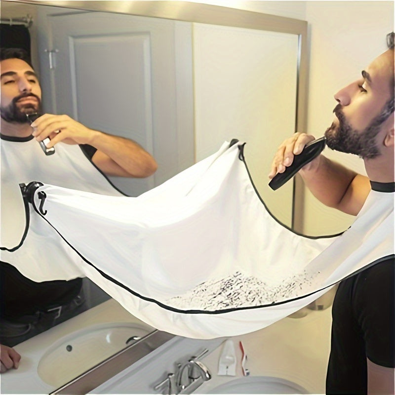 Men's Beard Trimming Apron with Suction Cup Fixing Device for Easy Clean-Up