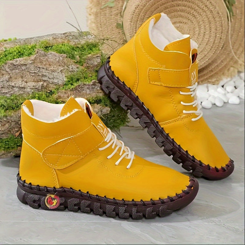 Women's Ankle Booties Slip-On Round Toe Flat Heel All-Season Boots