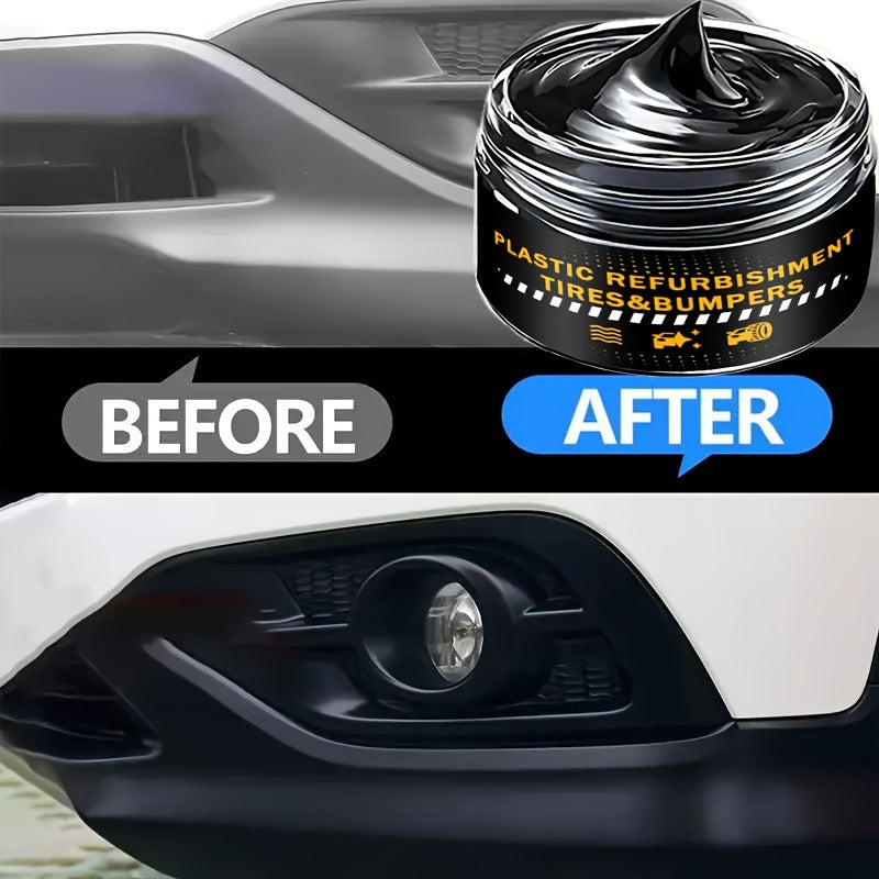 Black Plastic and Rubber Restorer Cream for Bumpers and Tires