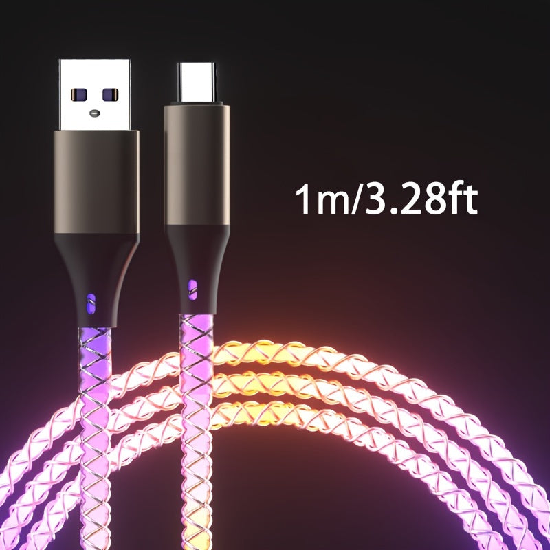 Type-C dan Type-C 66W tez zaryadlash RGB kabeli nafas oluvchi yorug'lik bilan. Xiaomi uchun 30W tez zaryadni qo'llab-quvvatlaydi va yuqori estetik dizaynga ega.