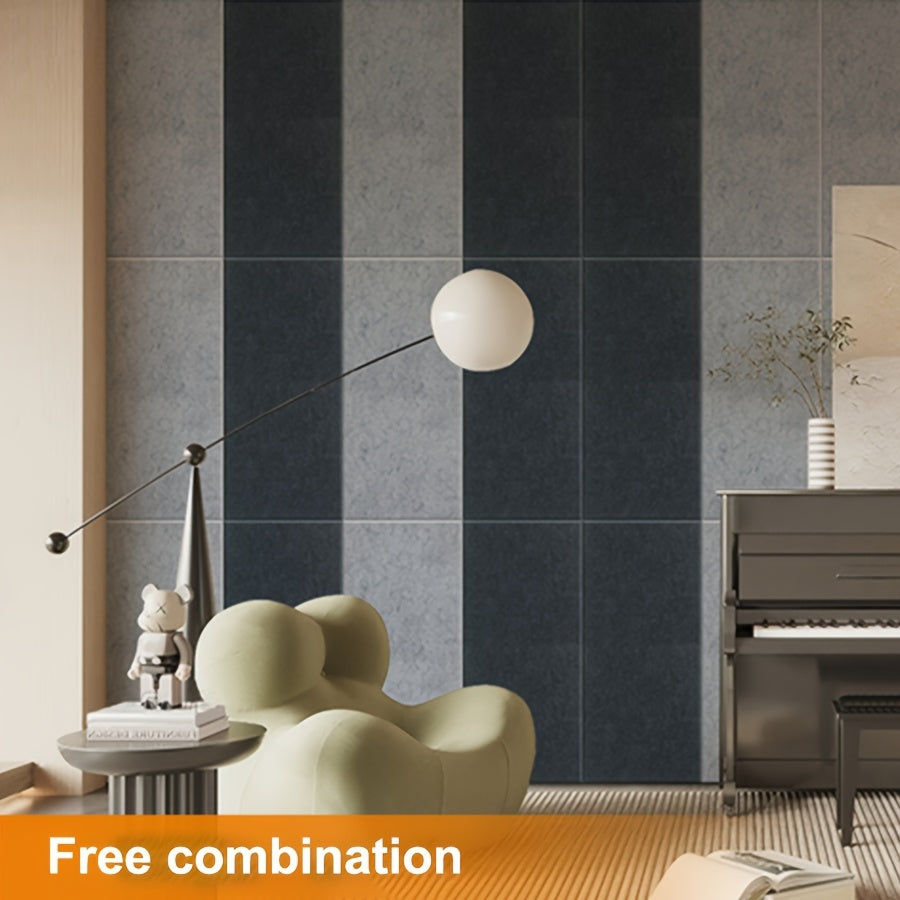 6-Pack White Polyester Acoustic Foam Wall Panels 30.48x60.96cm Self-Adhesive Soundproofing